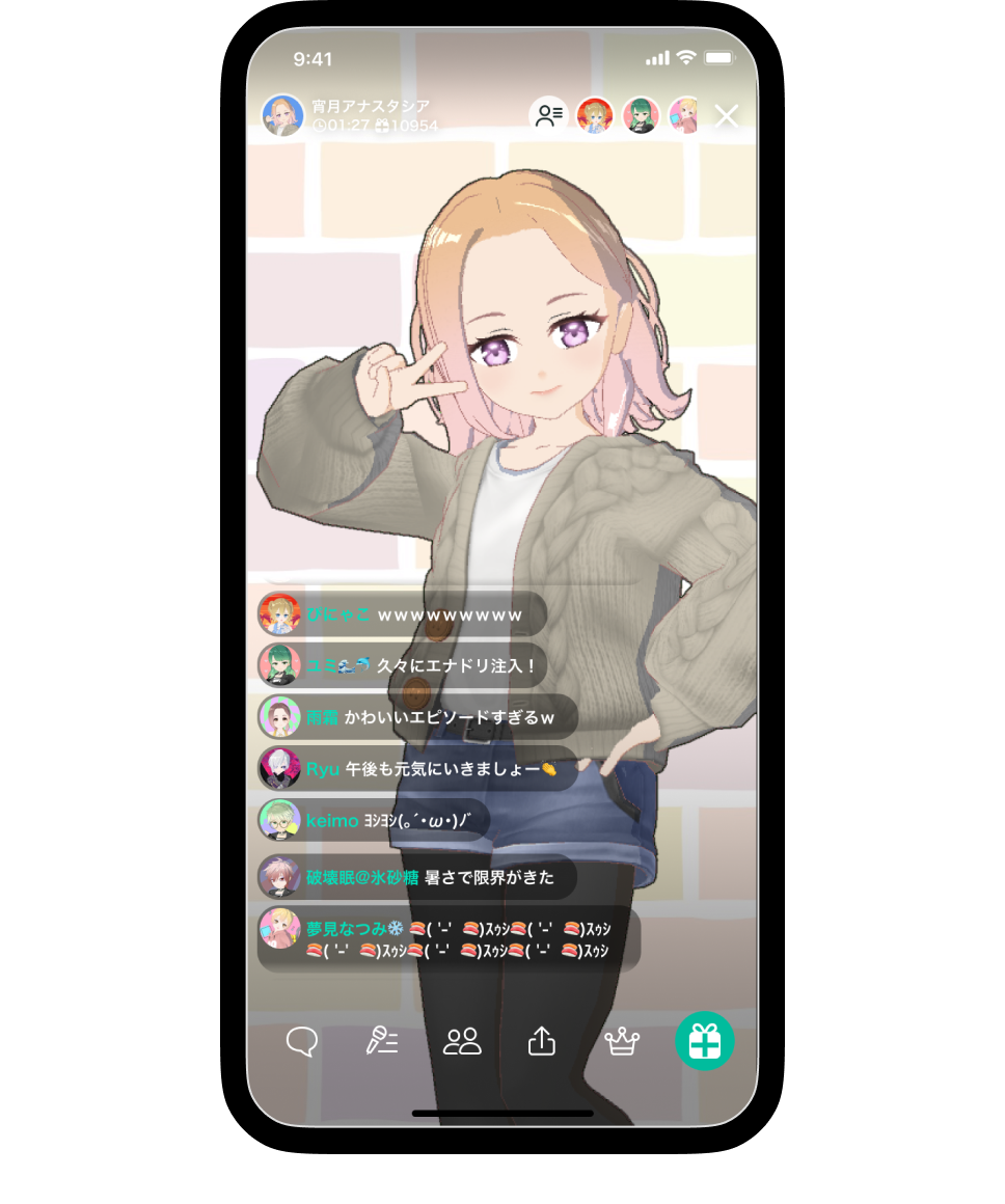 topia トピア バーチャルライブ配信画面
