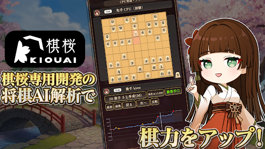 棋桜 KIOU AI棋譜解析のゲーム画面